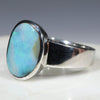 Australian Solid  Boulder Opal Silver Ring - Size 9