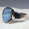 Australian Solid  Boulder Opal Silver Ring - Size 8