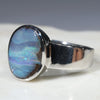 Australian Solid  Boulder Opal Silver Ring - Size 8
