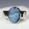 Australian Solid  Boulder Opal Silver Ring - Size 8