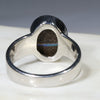 Australian Solid  Boulder Opal Silver Ring - Size 8