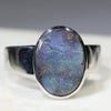 Beautiful Natural Boulder Opal Silver Ring