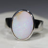 White Opal Silver Ring