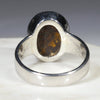 Australian Solid White  Boulder Opal Silver Ring - Size 9 Code - SRD45
