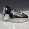 Australian Solid Boulder Opal Silver Ring - Size 7.5