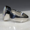 Australian Solid Boulder Opal Silver Ring - Size 7.5