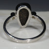 Australian Solid Boulder Opal and Diamond Silver Ring - Size 7.5