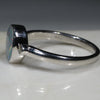 Australian Solid Boulder Opal and Diamond Silver Ring - Size 8.25