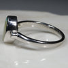 Australian Solid Boulder Opal and Diamond Silver Ring - Size 6.75