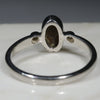 Australian Solid Boulder Opal and Diamond Silver Ring - Size 7.5