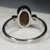 Australian Solid Boulder Opal and Diamond Silver Ring - Size 8.25