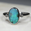 Natural opal northern lights ring