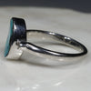 Australian Solid Boulder Opal and Diamond Silver Ring - Size 7