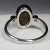 Australian Solid Boulder Opal and Diamond Silver Ring - Size 7