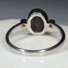 Australian Solid Boulder Opal and Diamond Silver Ring - Size 8.5