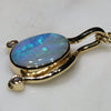 Natural Australian Boulder  Opal  and Diamond 18K Gold Pendant