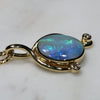 Natural Australian Boulder  Opal  and Diamond 18K Gold Pendant