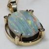 Natural  Australian Boulder Opal and Diamond Gold Pendant