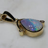 Natural Australian Boulder  Opal  and Diamond 18K Gold Pendant