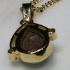 Natural Australian Boulder  Opal  and Diamond 18K Gold Pendant