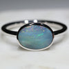 Natural Australian Boulder Opal Silver Ring - Size 11