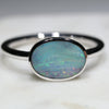 Natural Australian Boulder Opal Silver Ring - Size 11