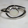 Natural Australian White Opal Silver Ring - Size 7.5