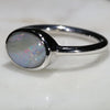Natural Australian Opal Silver Ring Side View