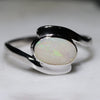 Natural Australian Opal Silver Ring - Size 8.25