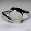 Natural Australian Opal Silver Ring - Size 8.25