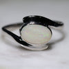 Natural Australian Opal Silver Ring - Size 8.25