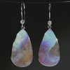 Natural Australian Boulder Opal and Diamond Silver  Earring