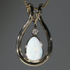  White Boulder Opal and Diamond Gold Pendant Code -GPA55 SA