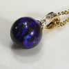 Natural Australian Boulder Matrix Opal and Diamond Gold Pendant