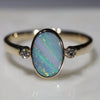 Natural Australian Boulder Opal and Diamond Gold Ring  - Size 7.5 Code -GR737