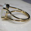 Natural Australian Crystal Opal and Diamond  18k Gold Ring - Size 8