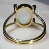 Natural Australian Crystal Opal and Diamond  18k Gold Ring - Size 8