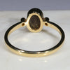 Natural Australian Boulder Opal and Diamond 18k Gold Ring  - Size 7.5