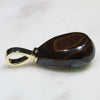 Natural  Australian Boulder  Opal  and Diamond Gold Pendant