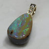 Natural  Australian Boulder  Opal  and Diamond Gold Pendant