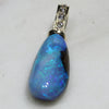 Natural  Australian Boulder  Opal  and Diamond Gold Pendant