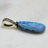 Natural  Australian Boulder  Opal  and Diamond Gold Pendant