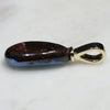 Natural  Australian Boulder  Opal  and Diamond Gold Pendant