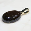 Natural Australian Boulder Opal and Diamond Gold Pendant