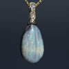 Natural  Australian Boulder  Opal and Diamond Gold Pendant