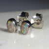 Natural Australian Boulder Opal  Silver Stud Earring