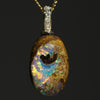 Australian Boulder Opal and Diamond Gold Pendant Code- GPA115 USA