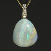 Natural Australian   Boulder  Opal and Diamond Gold Pendant