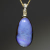 Australian Boulder  Opal and Diamond Gold Pendant