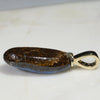 Natural Australian Boulder  Opal and Diamond Gold Pendant